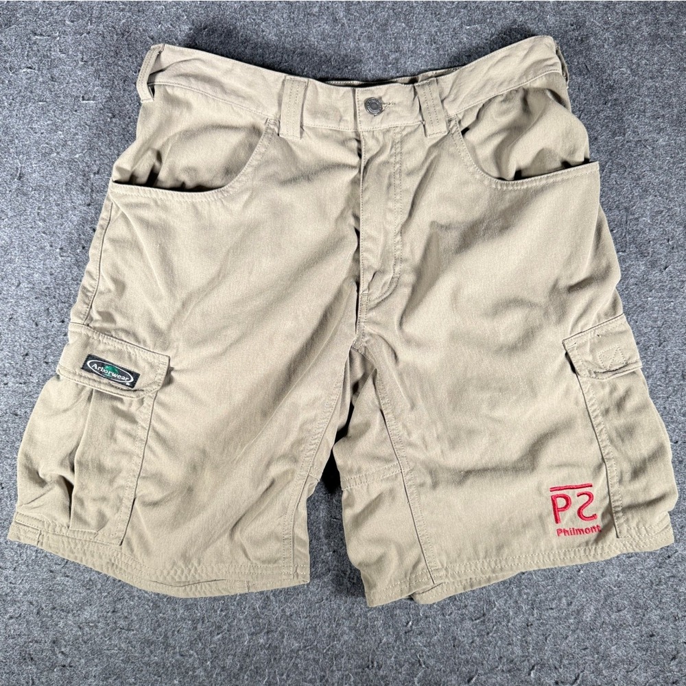 Arborwear Mens Tan Nylon Cargo Shorts Philmont P2 Tree Climbers Gear Size 32